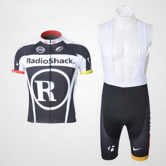 2011 Maillot Radioshack Tirantes Mangas Cortas Negro Y Blanco